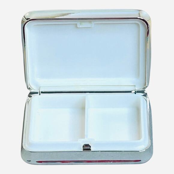 Mirrored Pave Rhinestone Heart Pill Box - Picture 2 of 6